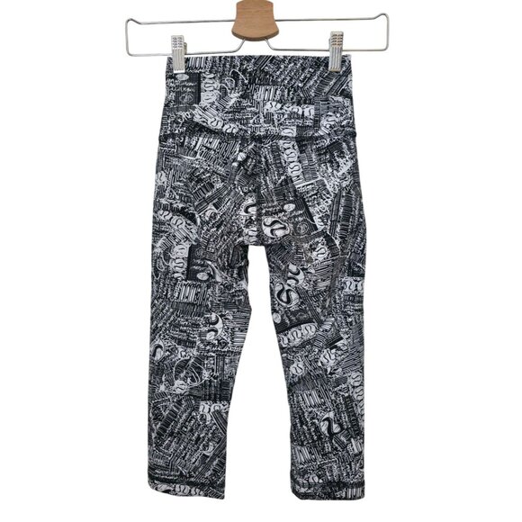 Lululemon Wunder Train High-Rise Tear It Up Alpine White Black Logo Tight Sz 2 - Picture 2 of 9